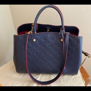 100% Authentic Louis Vuitton Montaigne GM in Marine Rouge PRISTINE